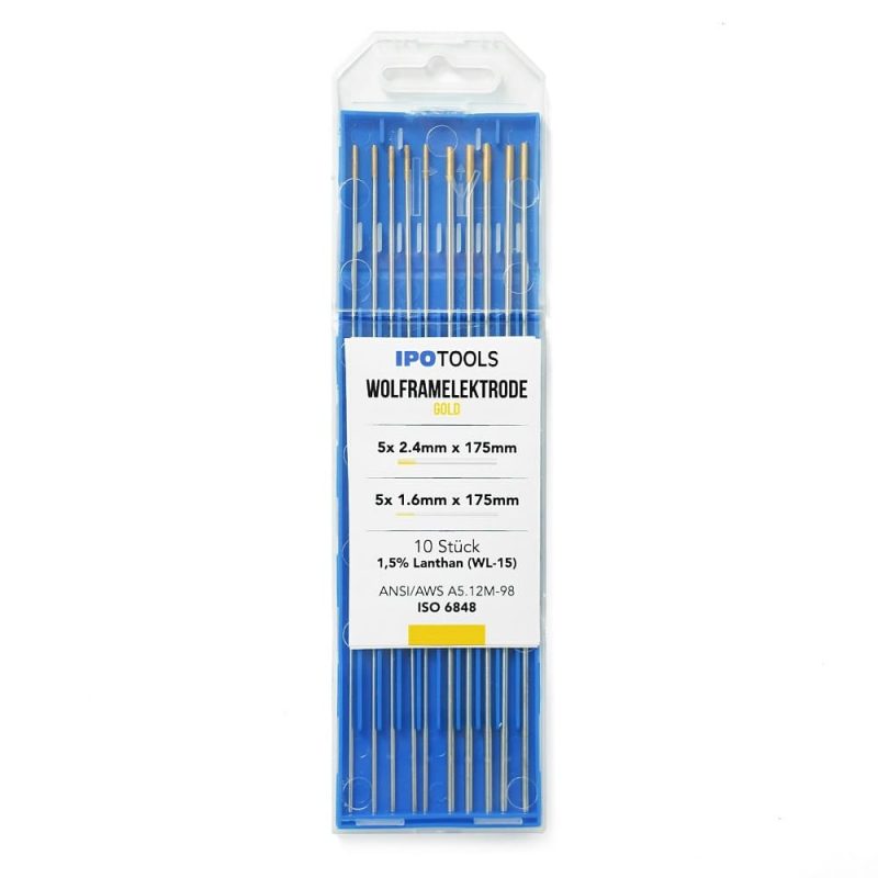 10 piezas de electrodos de tungsteno TIG WP con punta verde, accesorios